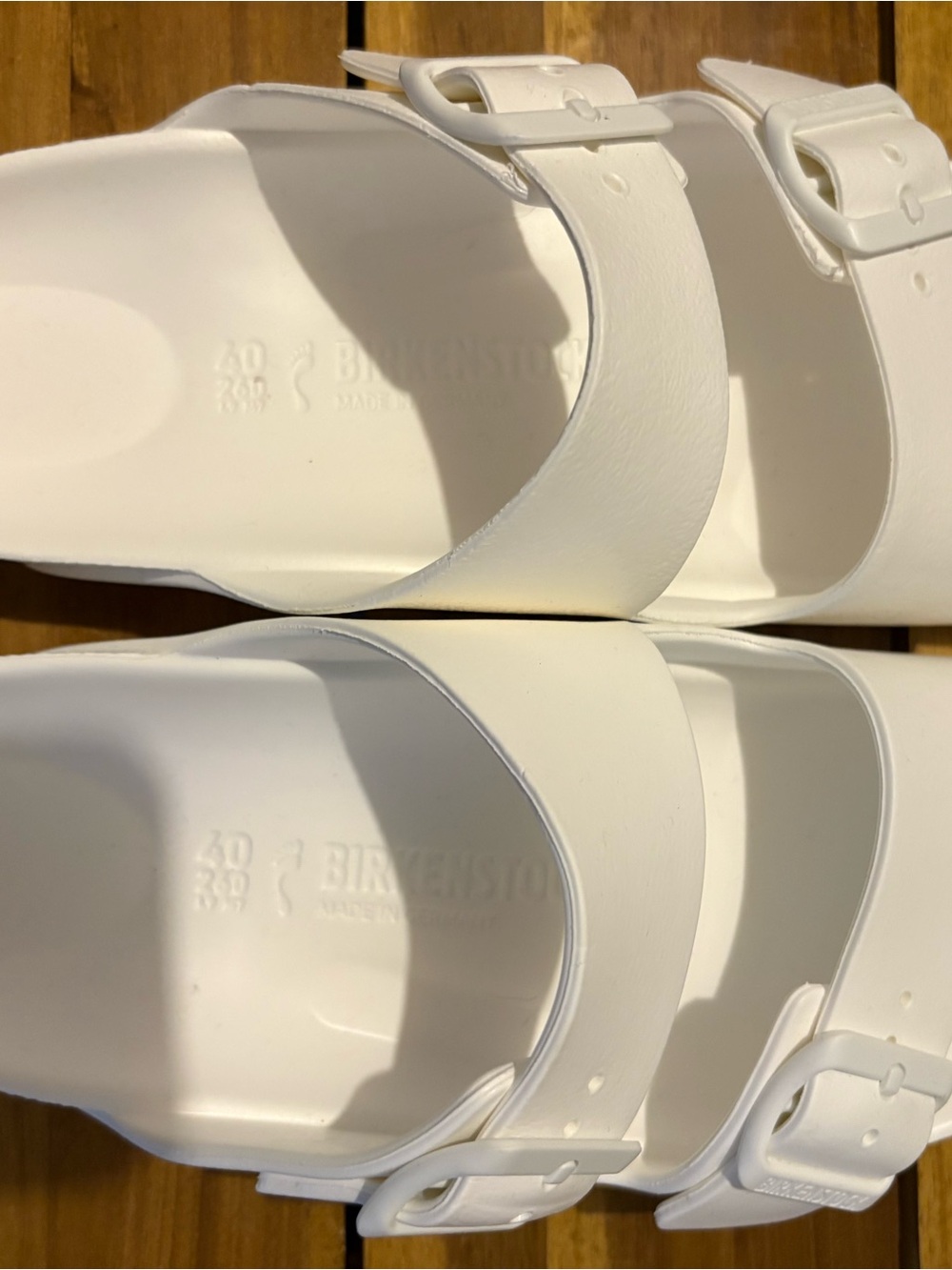 Birkenstock White Slide Sandals
